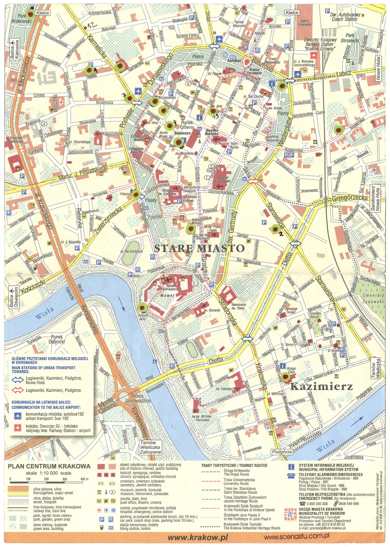 Mapa de Cracovia (frente) / CRACOVIA