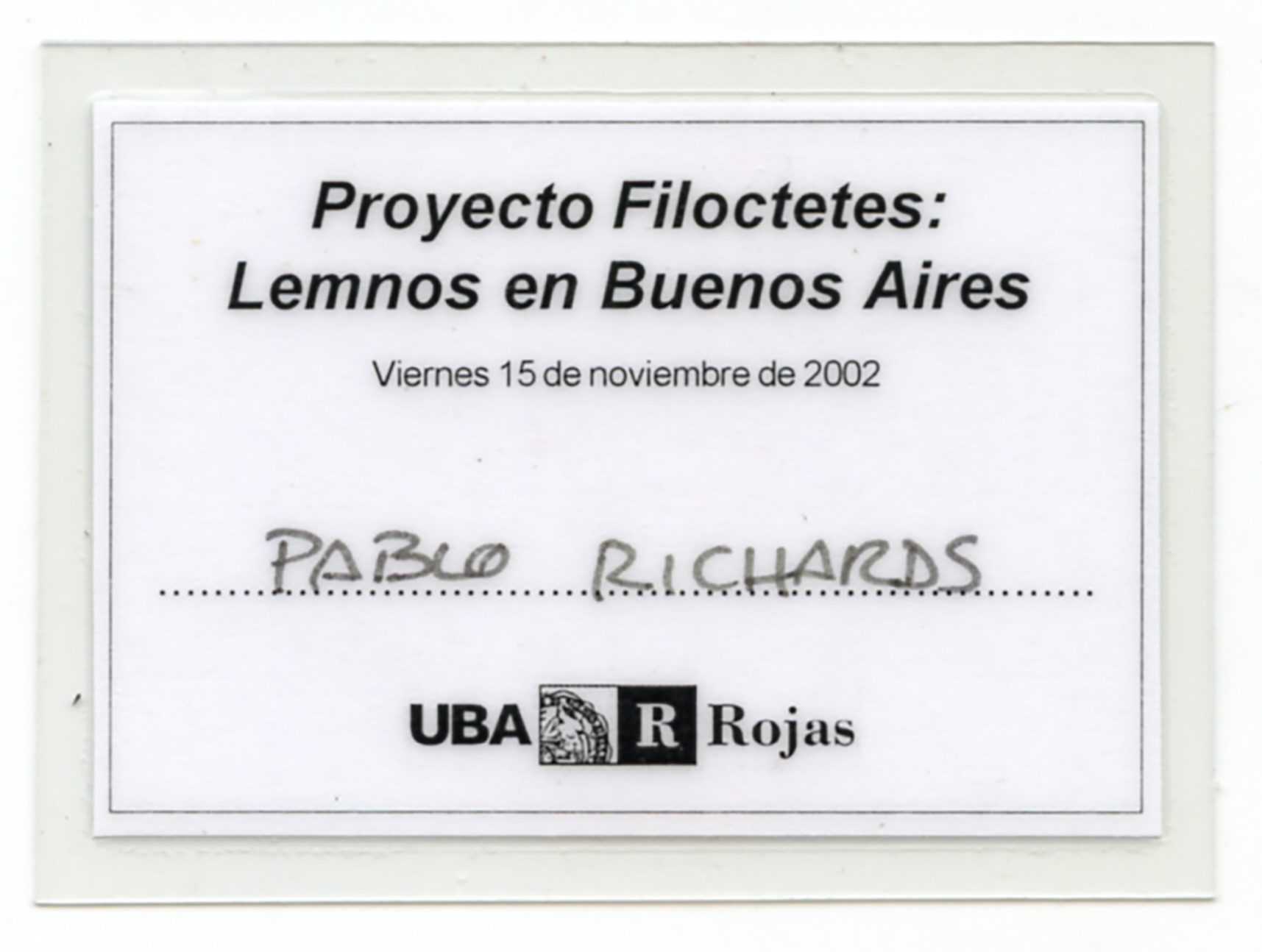 Carnet (Pablo Richards) / Bs. As.