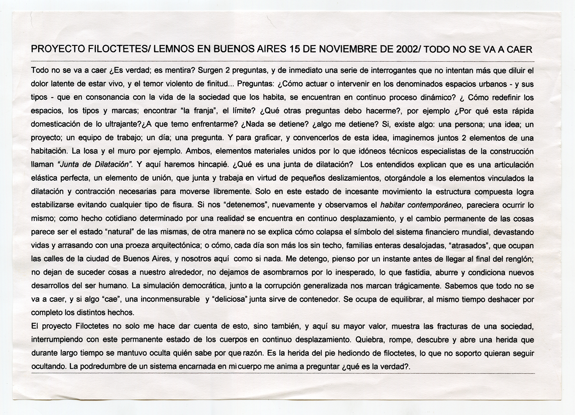 TODO SE VA A CAER II (Pablo Richards) / Bs. As.